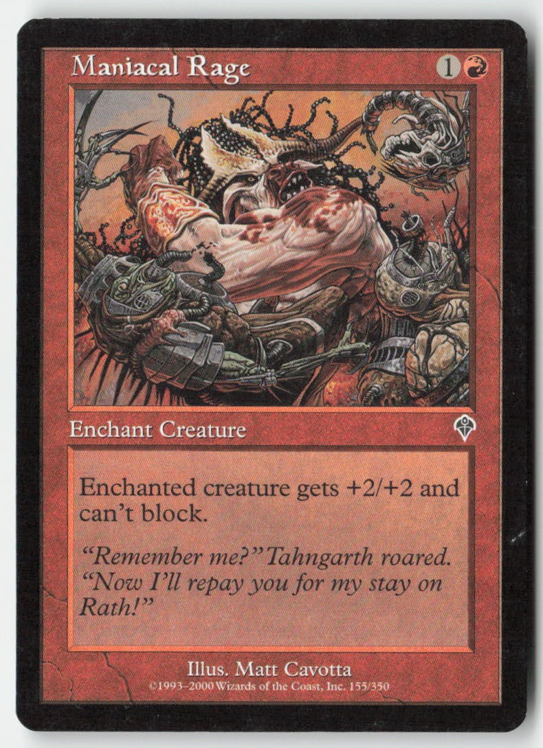 Maniacal Rage INV 155 Common Moderately Played, Front