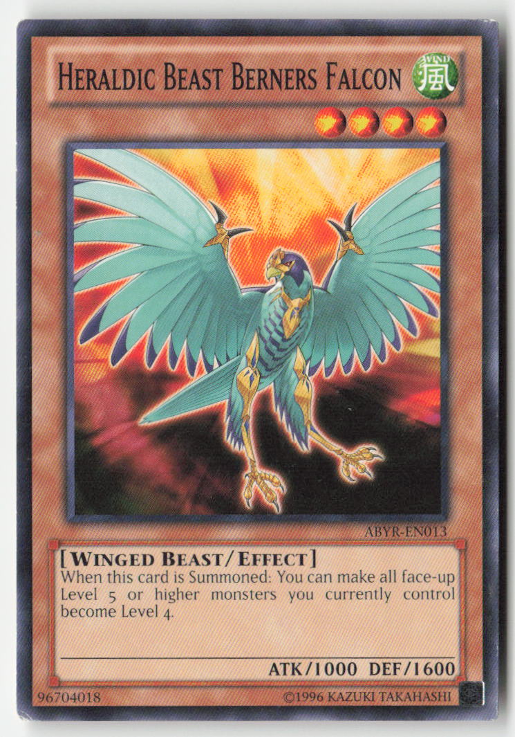 Heraldic Beast Berners Falcon ABYR-EN013 Unlimited Common Moderately Played, Front