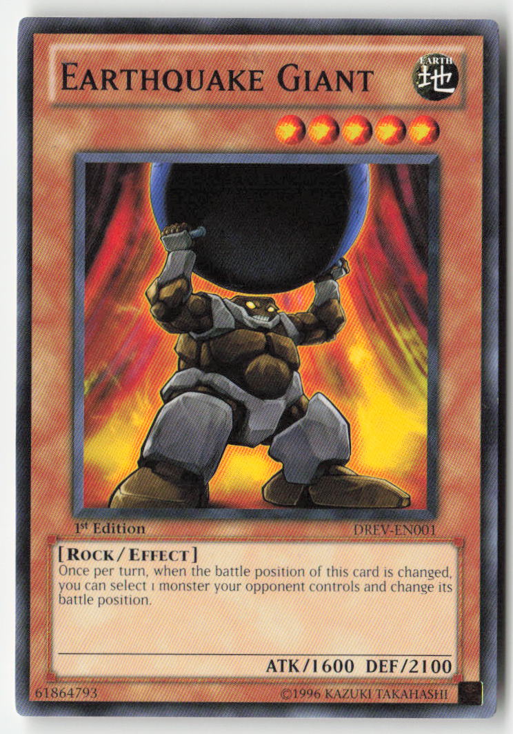 Earthquake Giant DREV-EN001 1st Edition Common Moderately Played, Front