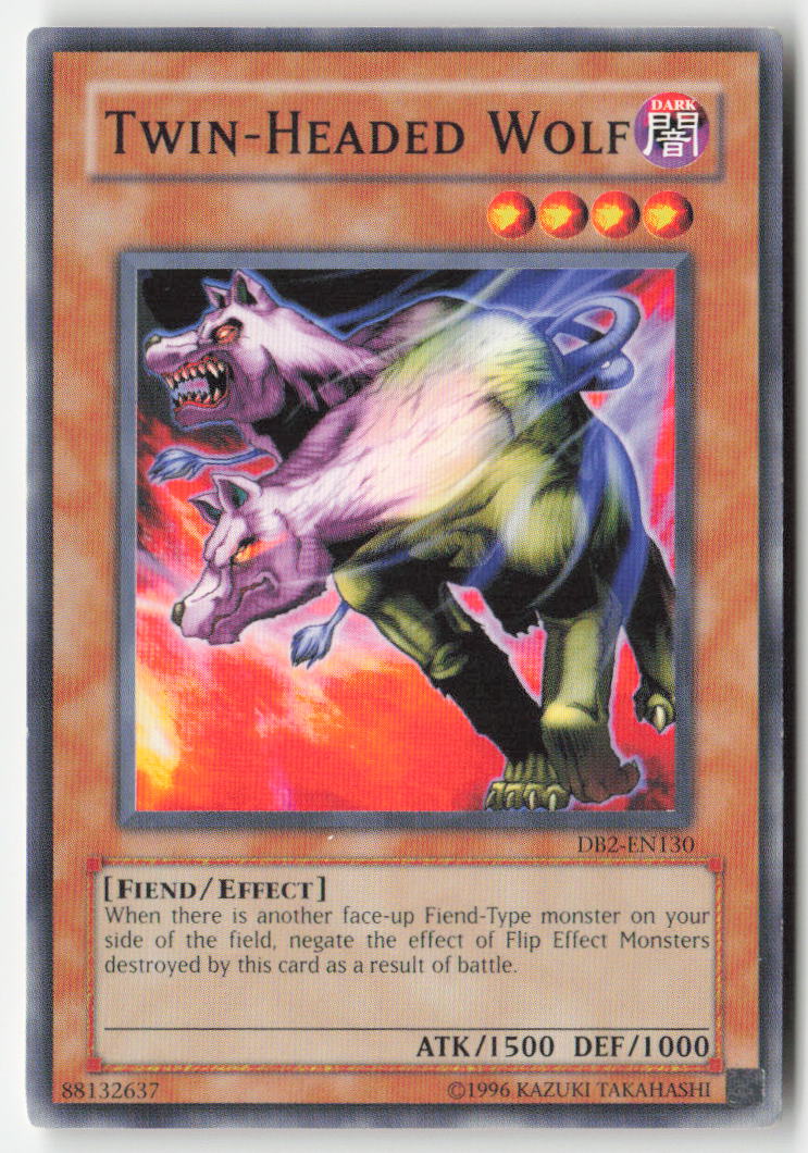 Twin-Headed Wolf DB2-EN130 Unlimited Common Moderately Played, Front