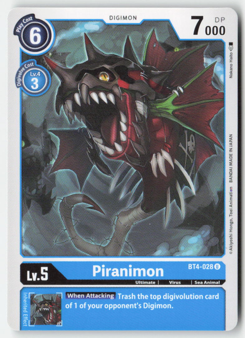 Piranimon BT4-028 Normal Uncommon Near Mint