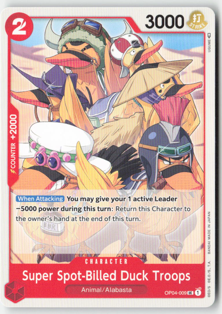 Super Spot-Billed Duck Troops OP04-009 Normal Uncommon Lightly Played