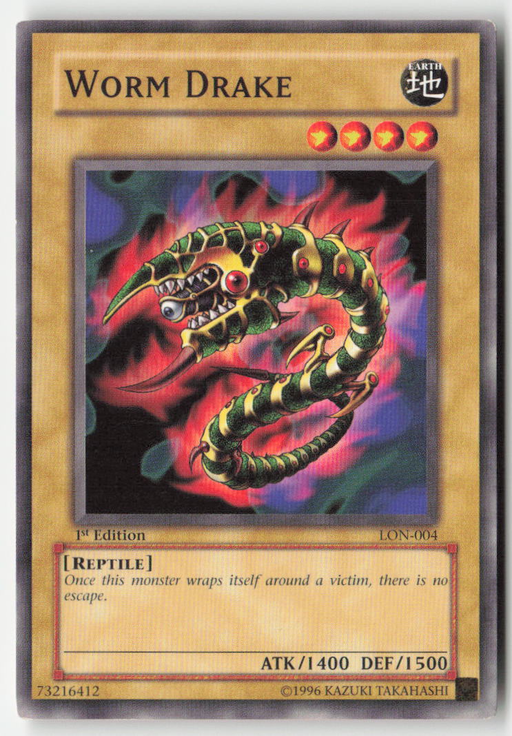 Worm Drake LON-004 1st Edition Common Moderately Played, Front