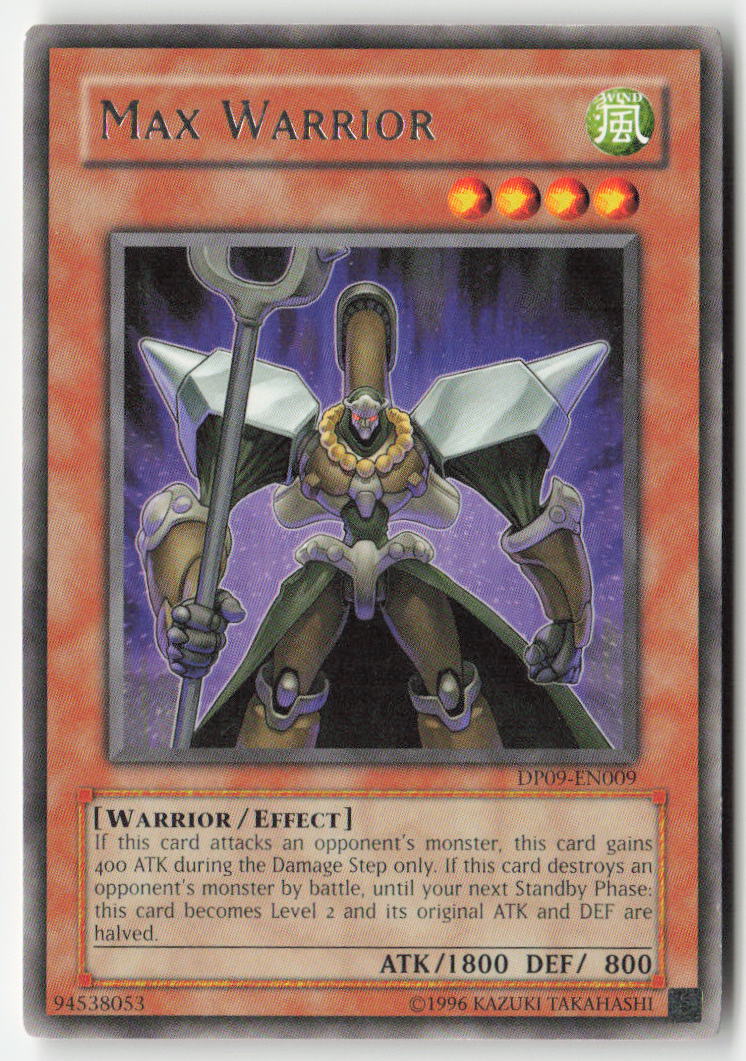 Max Warrior DP09-EN009 Unlimited Rare Moderately Played, Front