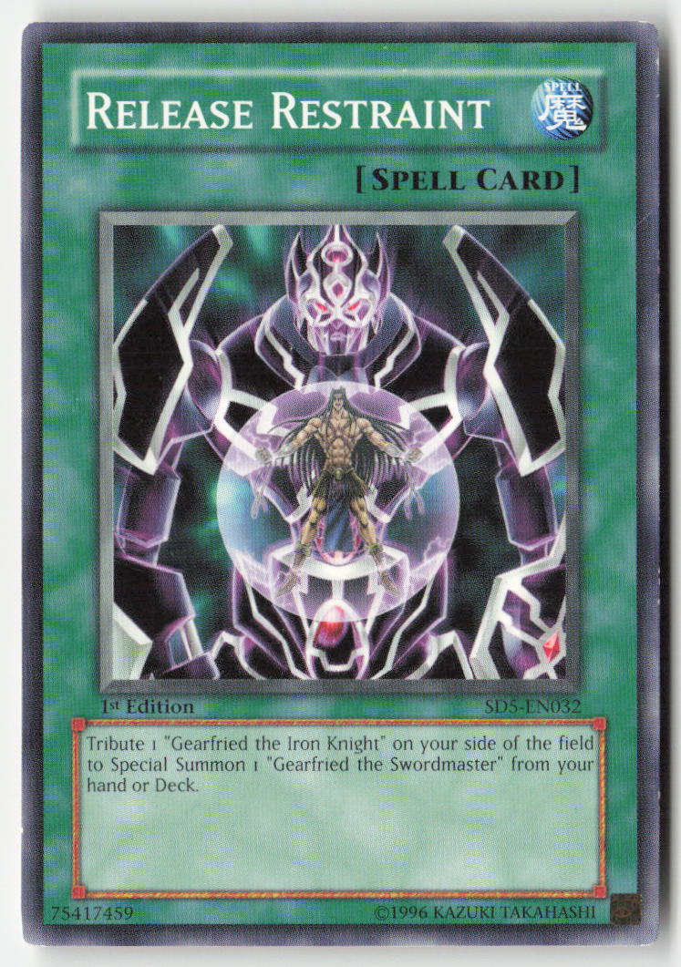 Release Restraint SD5-EN032 1st Edition Common Moderately Played, Front