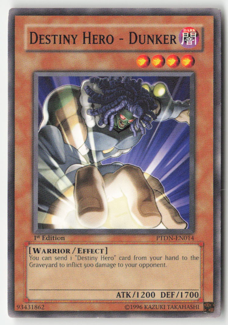 Destiny HERO - Dunker PTDN-EN014 1st Edition Common Moderately Played