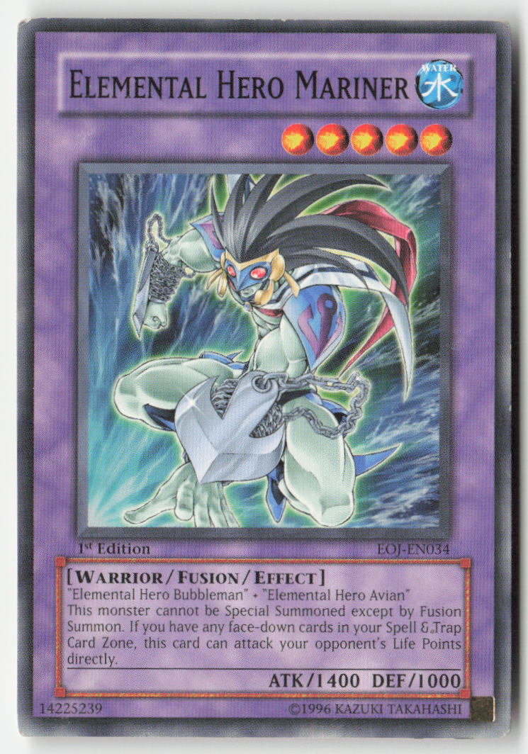Elemental HERO Mariner EOJ-EN034 1st Edition Common Moderately Played, Front