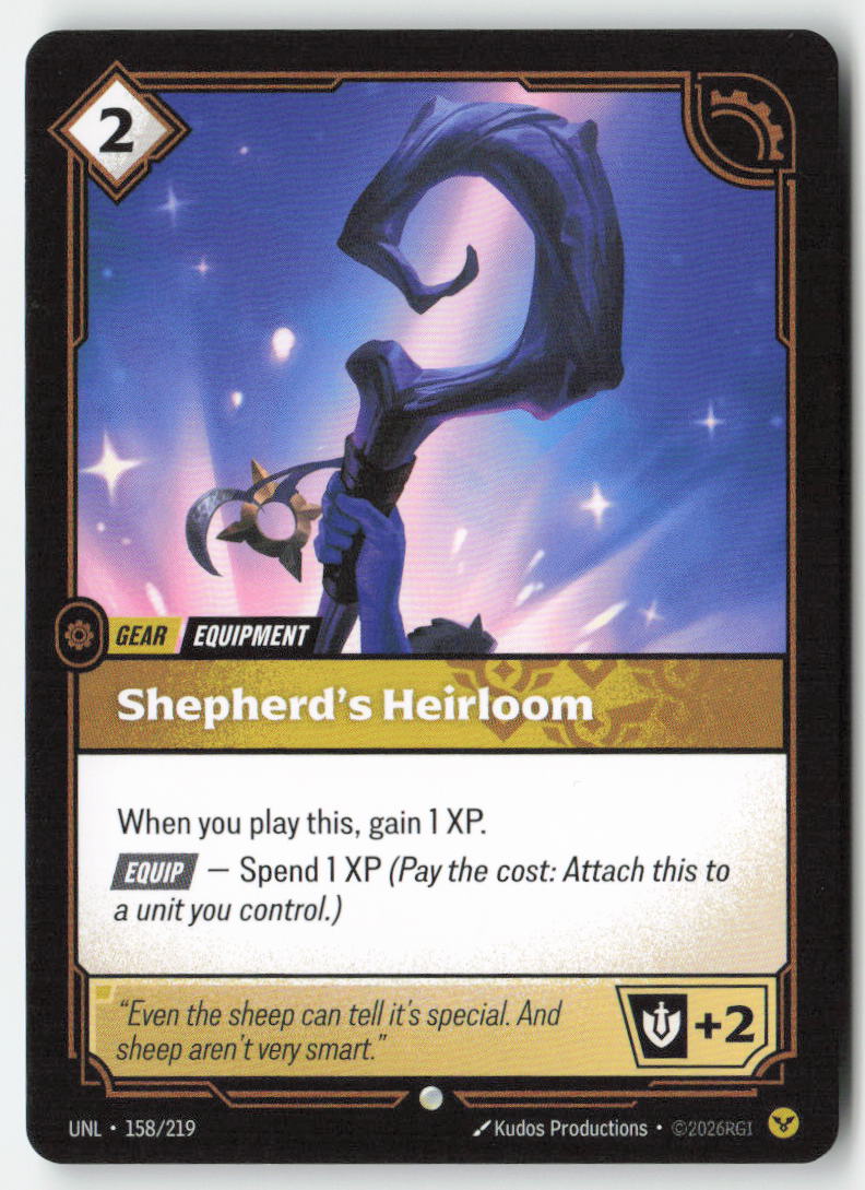 Shepherd's Heirloom #158/219 - Unleashed - Riftbound - Common - Lightly Played