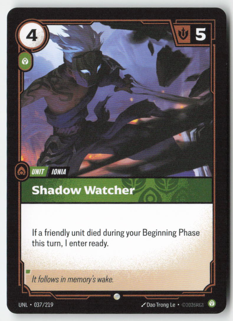 Shadow Watcher #037/219 - Unleashed - Riftbound - Common - Lightly Played