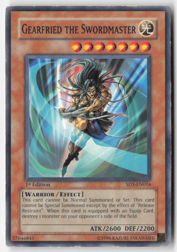 Gearfried the Swordmaster SD5-EN016 1st Edition Common Moderately Played
