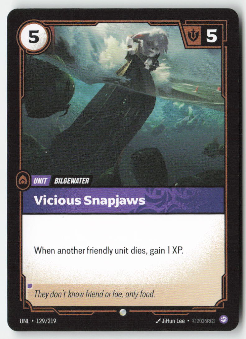 Vicious Snapjaws #129/219 - Unleashed - Riftbound - Common - Lightly Played