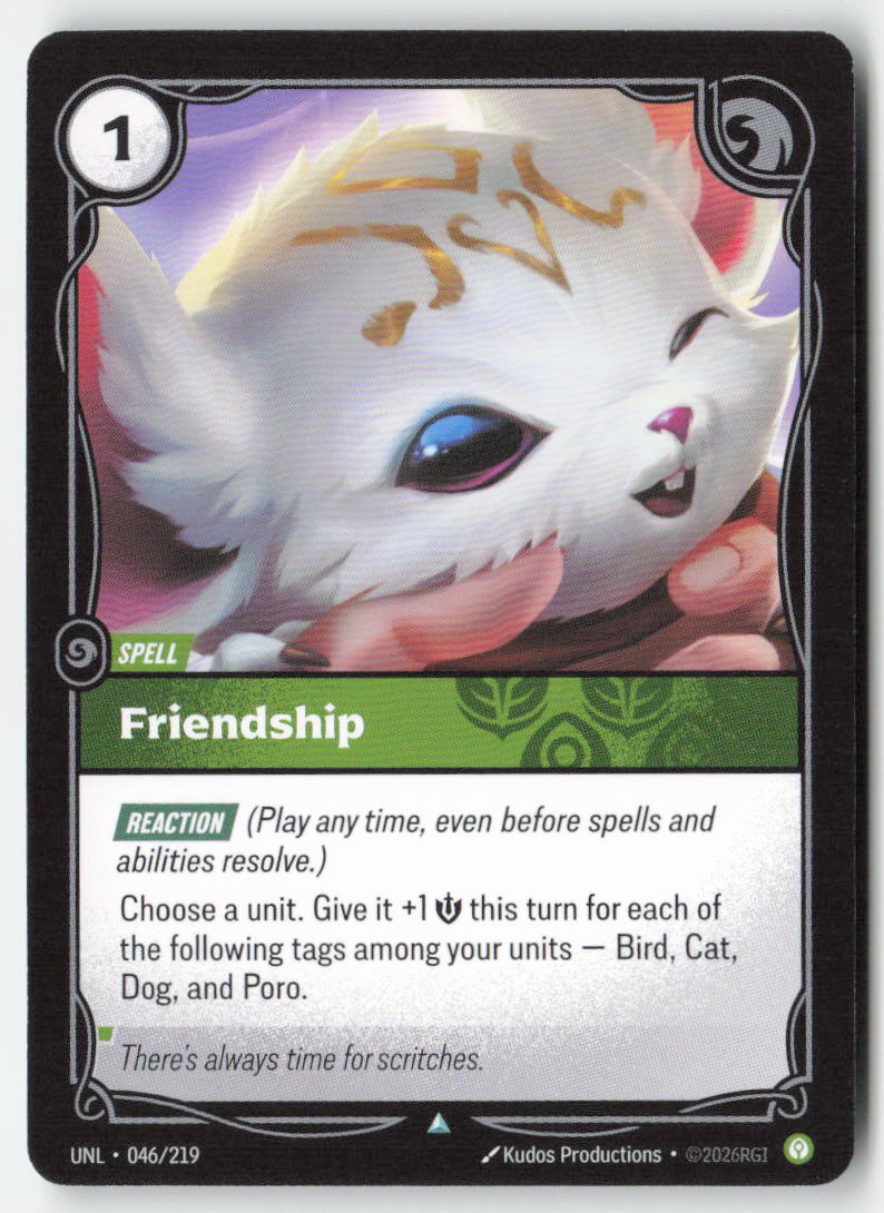 Friendship #046/219 - Unleashed - Riftbound - Uncommon - Lightly Played