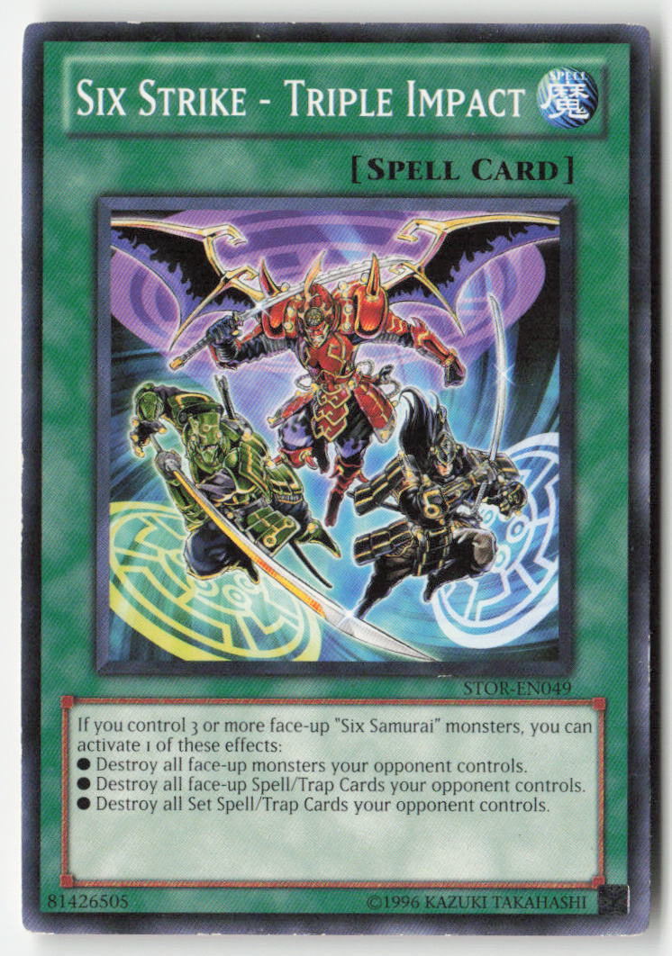 Six Strike - Triple Impact STOR-EN049 Unlimited Common Moderately Played, Front