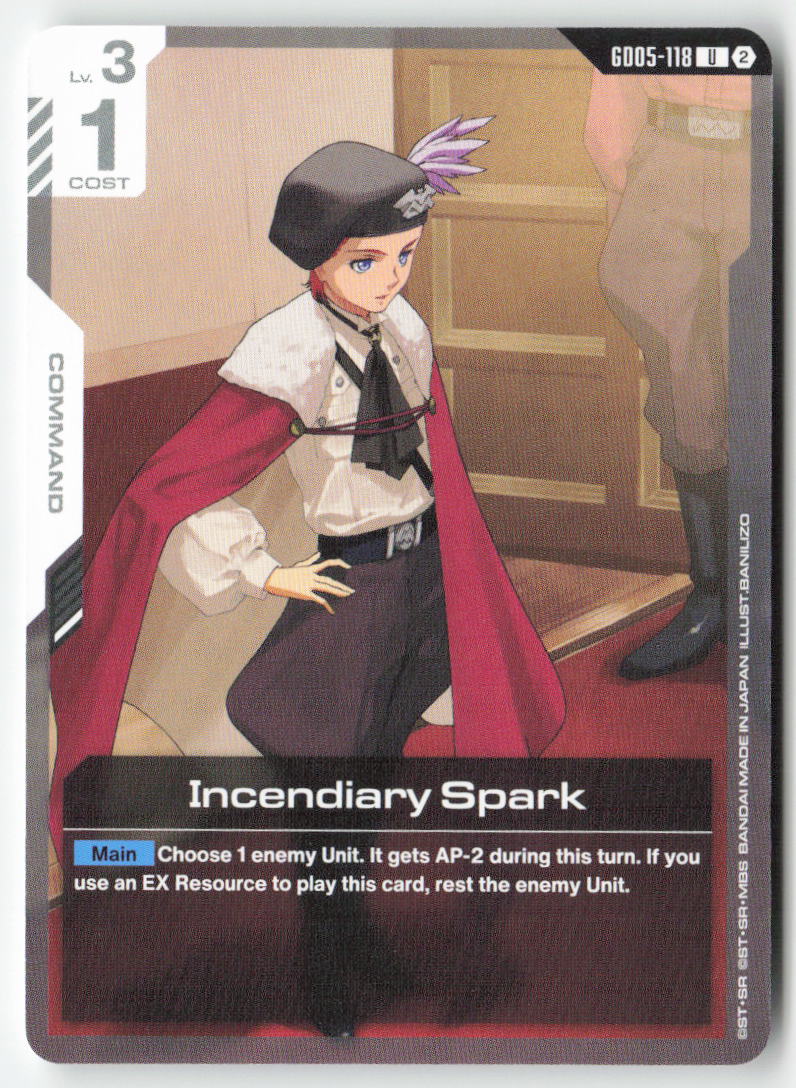 Incendiary Spark GD05-118 Uncommon Normal Lightly Played, Front