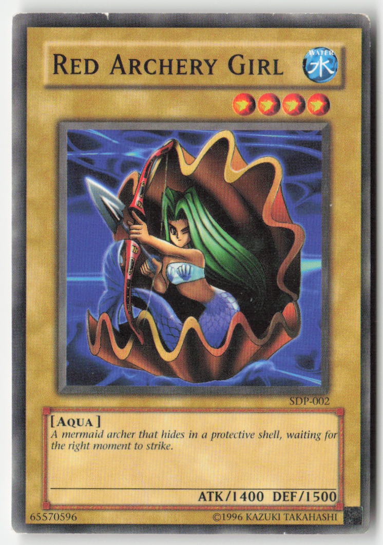 Red Archery Girl SDP-002 Unlimited Common Moderately Played, Front