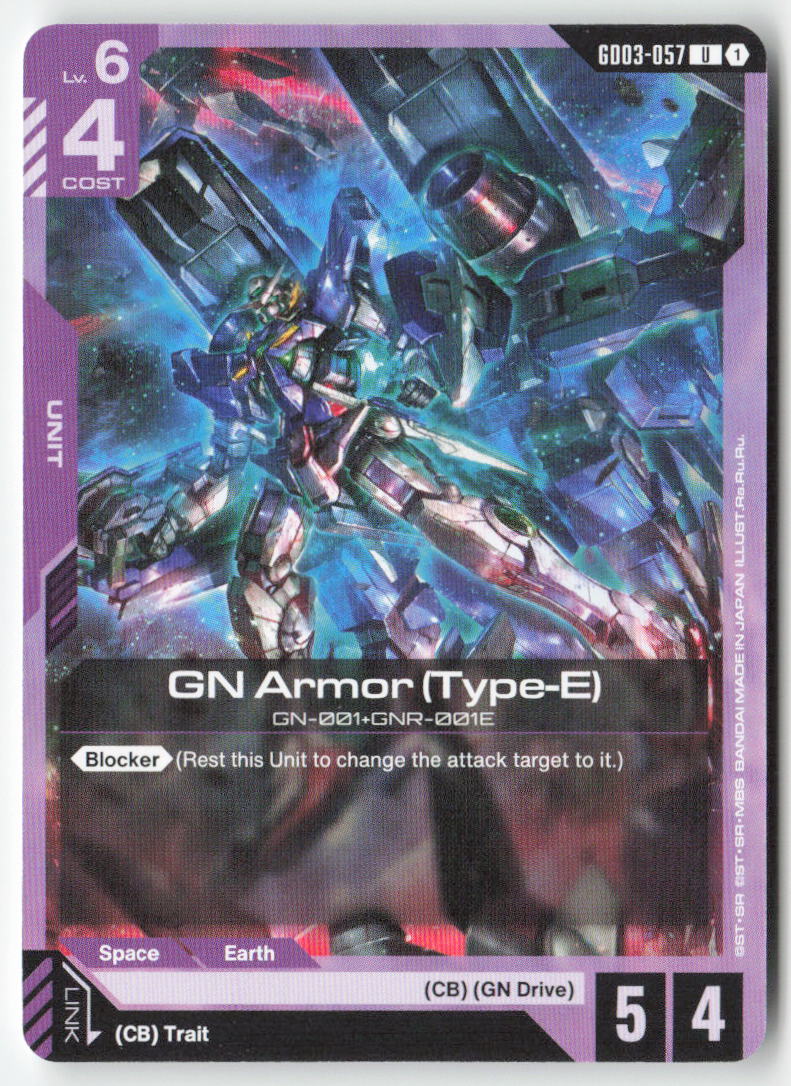 GN Armor (Type-E) GD03-057 Uncommon Normal Lightly Played, Front