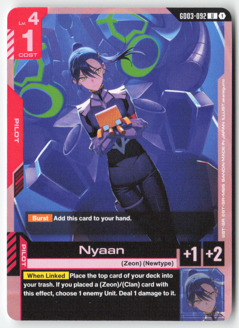Nyaan GD03-092 Uncommon Normal Lightly Played, Front