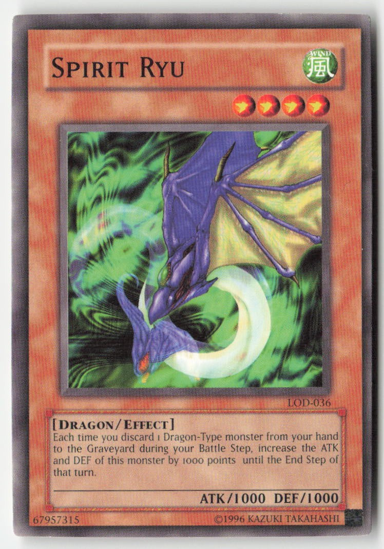 Spirit Ryu LOD-036 Unlimited Common Moderately Played, Front