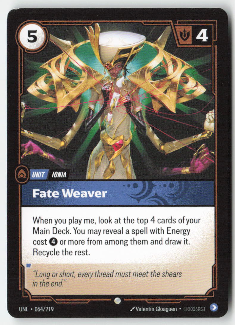 Fate Weaver #064/219 - Unleashed - Riftbound - Common - Lightly Played