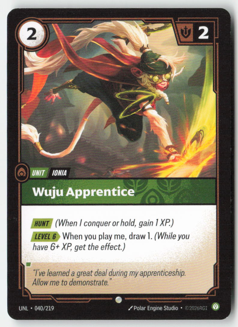 Wuju Apprentice #040/219 - Unleashed - Riftbound - Common - Lightly Played