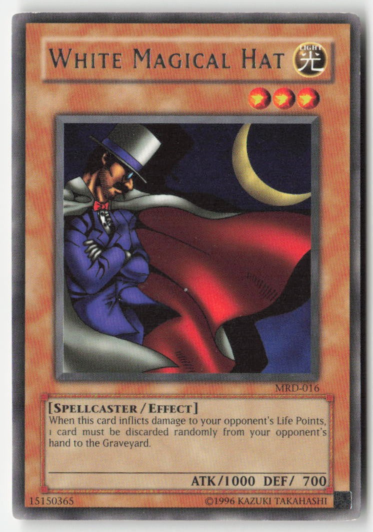 White Magical Hat MRD-016 Unlimited Rare Moderately Played, Front