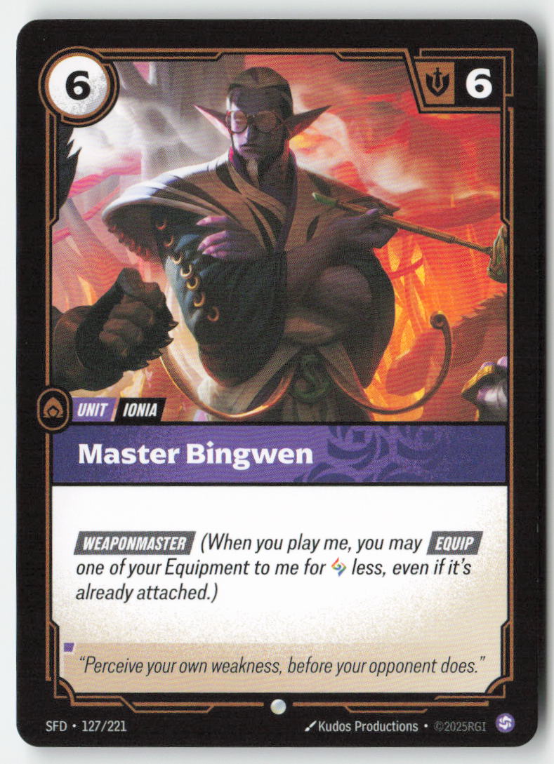 Master Bingwen #127/221 - Spiritforged - Riftbound - Common - Lightly Played