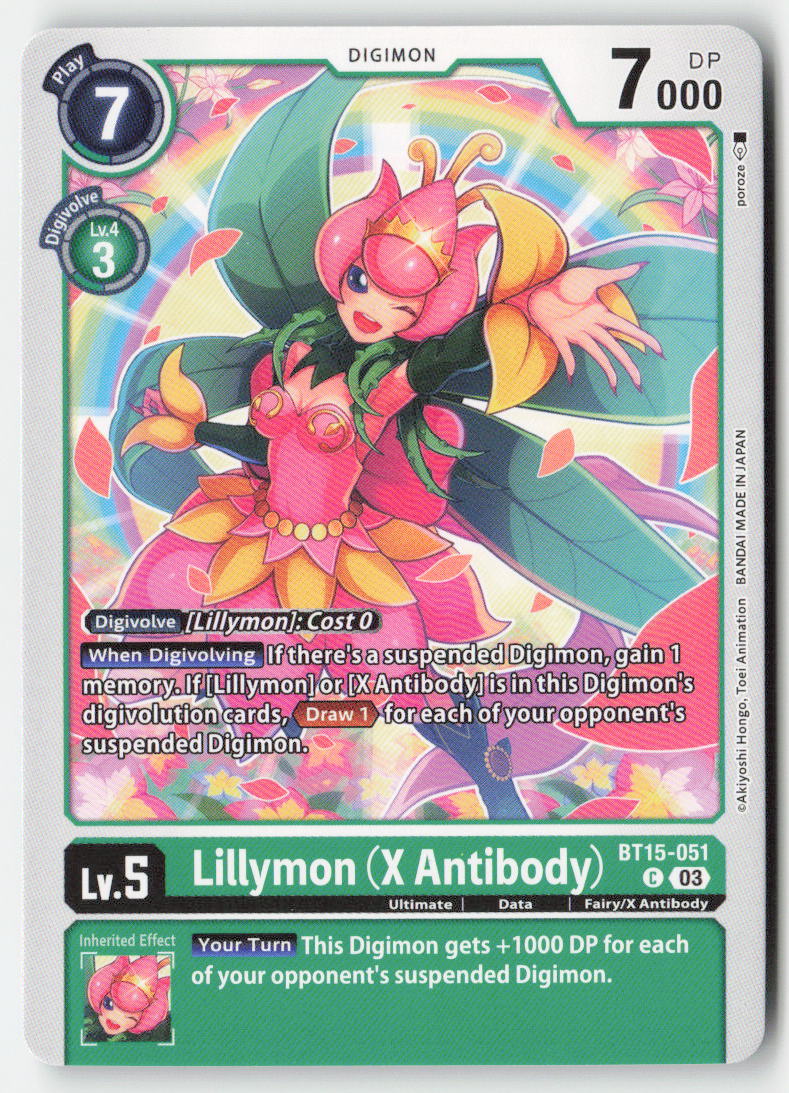 Lillymon (X Antibody) BT15-051 Normal Common Near Mint, Front