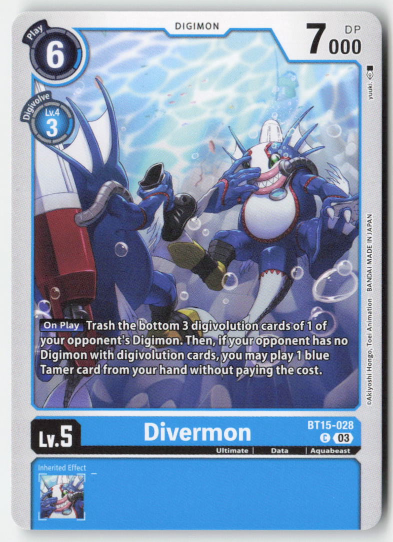 Divermon BT15-028 Normal Common Near Mint