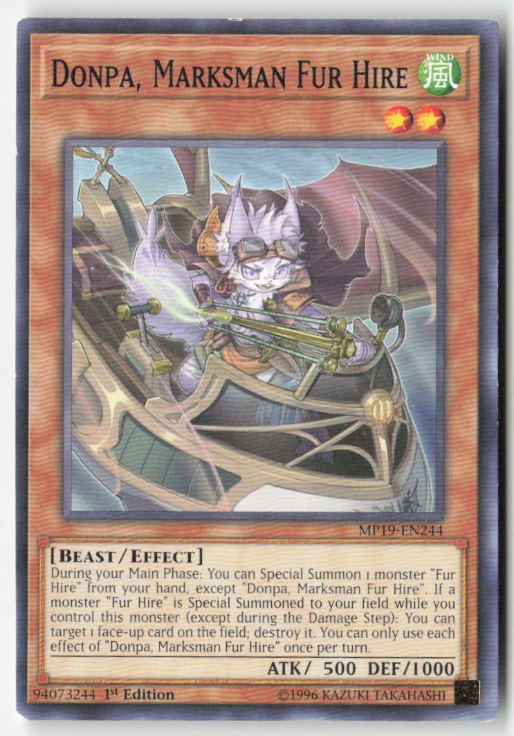 Donpa, Marksman Fur Hire MP19-EN244 1st Edition Common Moderately Played