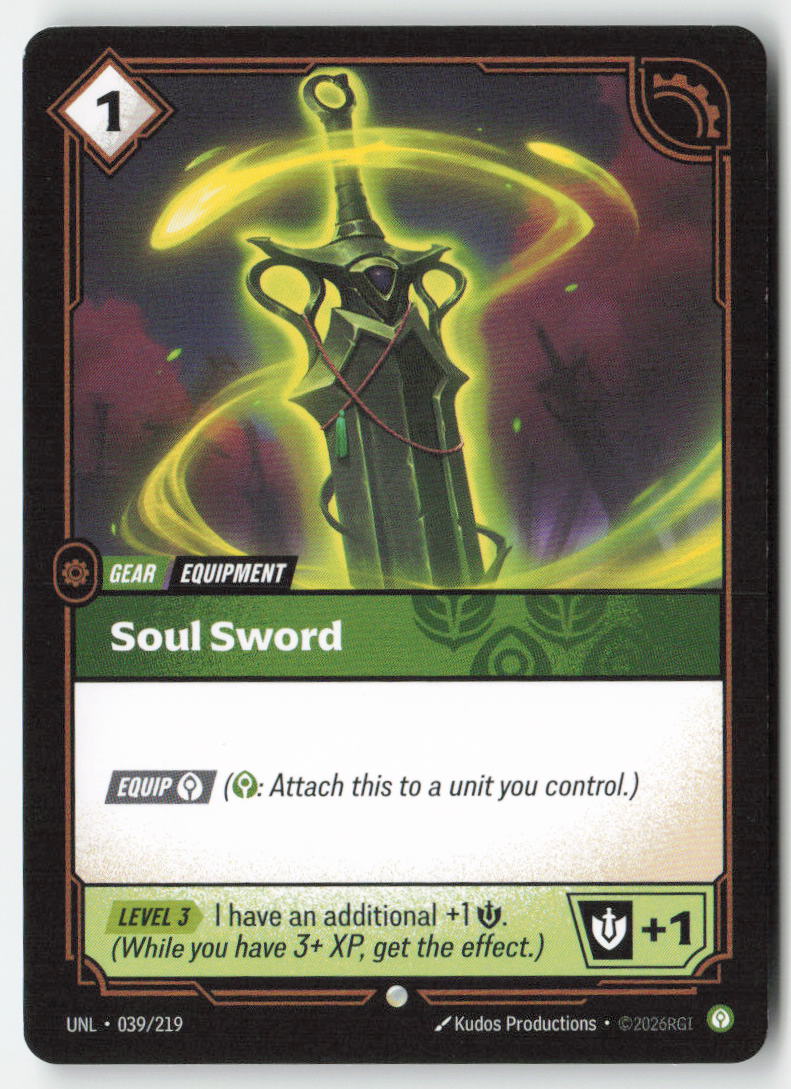 Soul Sword #039/219 - Unleashed - Riftbound - Common - Lightly Played