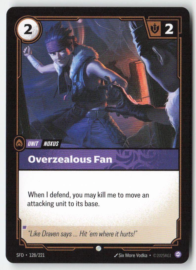 Overzealous Fan #128/221 - Spiritforged - Riftbound - Common - Lightly Played