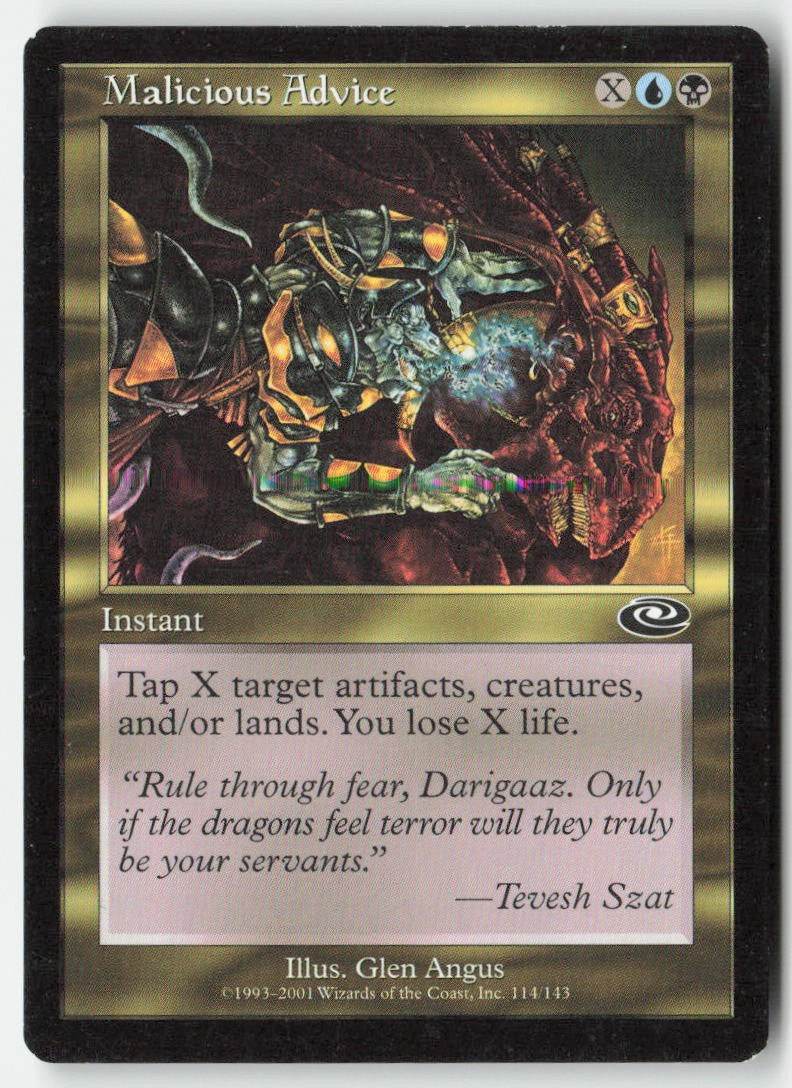 Malicious Advice PLS 114 Common Moderately Played