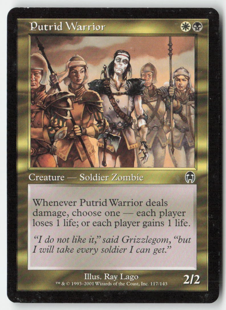 Putrid Warrior APC 117 Common Moderately Played