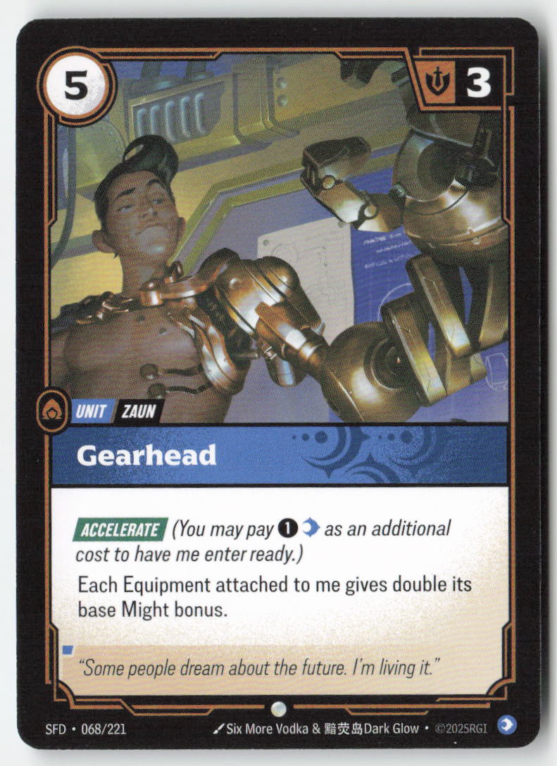 Gearhead #068/221 - Spiritforged - Riftbound - Common - Lightly Played
