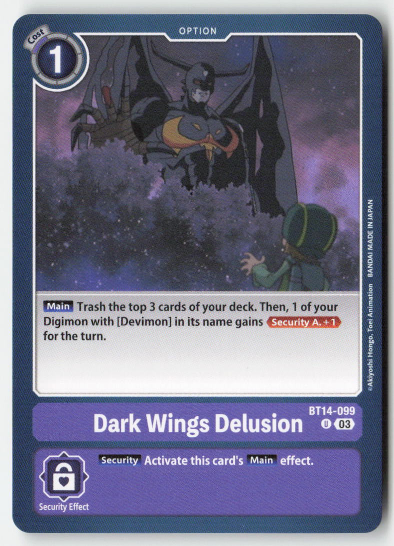 Dark Wings Delusion BT14-099 Normal Uncommon Near Mint, Front