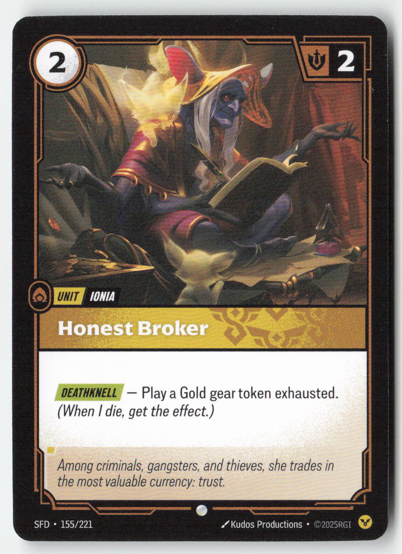 Honest Broker #155/221 - Spiritforged - Riftbound - Common - Lightly Played