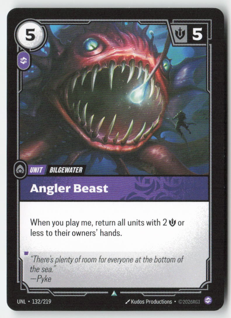 Angler Beast #132/219 - Unleashed - Riftbound - Uncommon - Lightly Played
