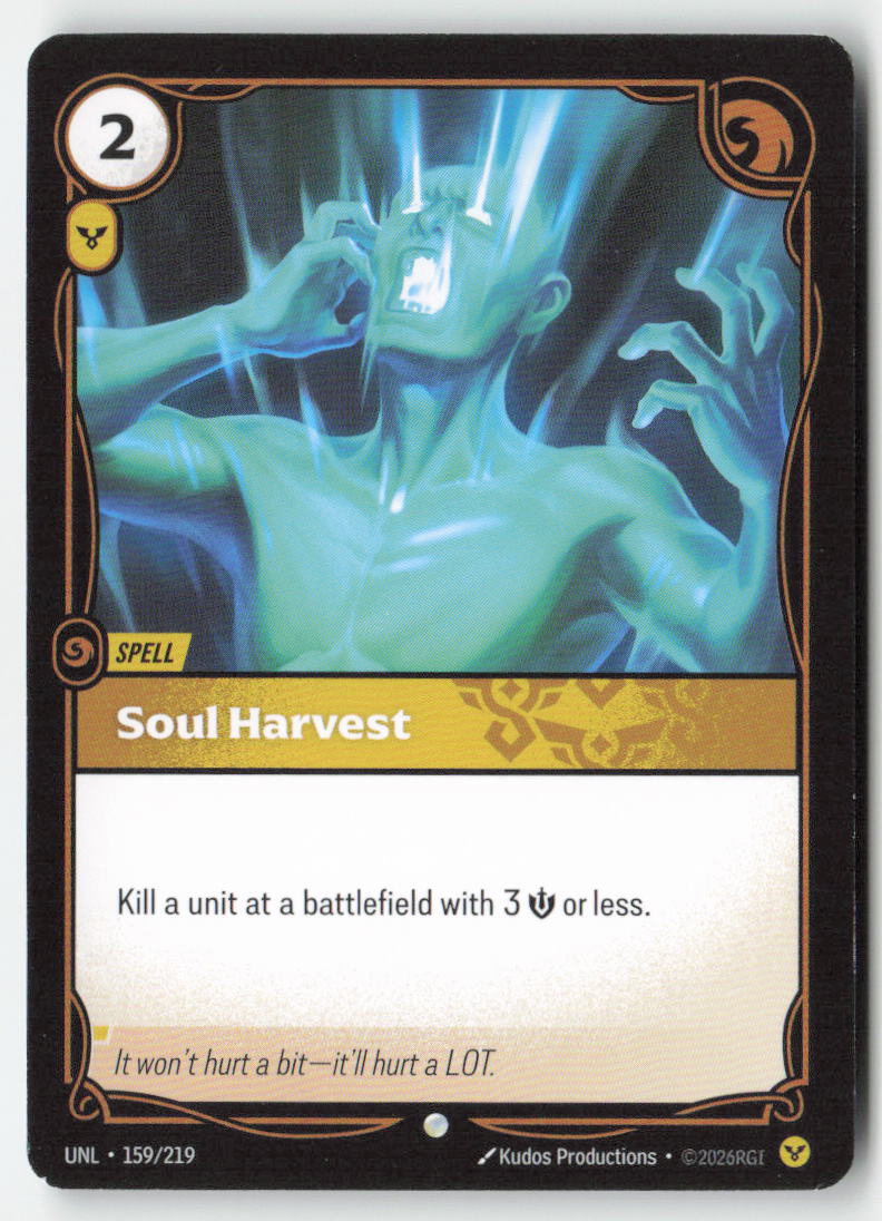Soul Harvest #159/219 - Unleashed - Riftbound - Common - Lightly Played, Front