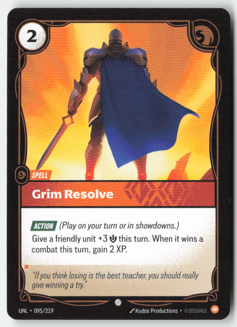 Grim Resolve #095/219 - Unleashed - Riftbound - Common - Lightly Played