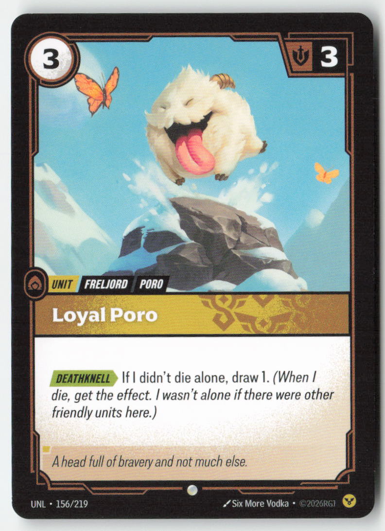 Loyal Poro #156/219 - Unleashed - Riftbound - Common - Lightly Played, Front