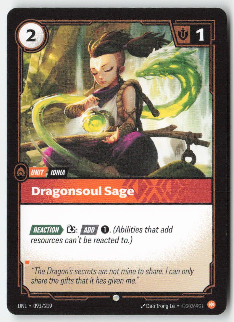 Dragonsoul Sage #093/219 - Unleashed - Riftbound - Common - Lightly Played