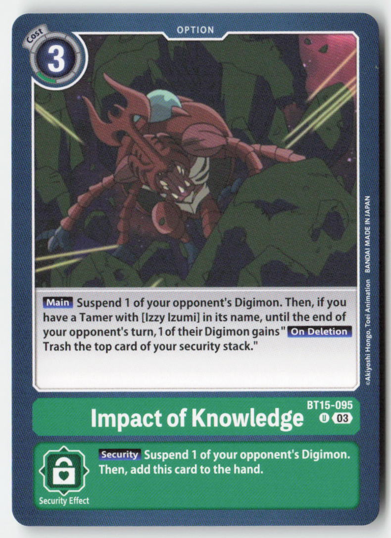 Impact of Knowledge BT15-095 Normal Uncommon Near Mint