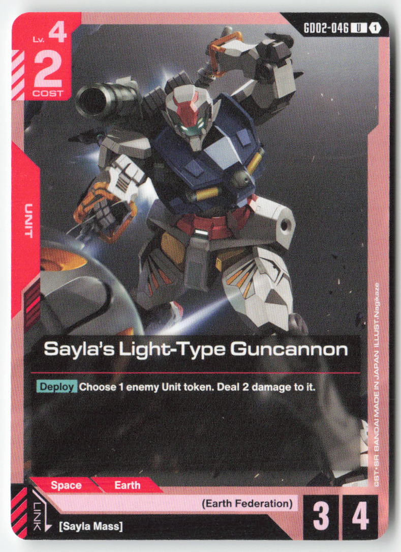 Sayla's Light-Type Guncannon GD02-046 Uncommon Normal Lightly Played