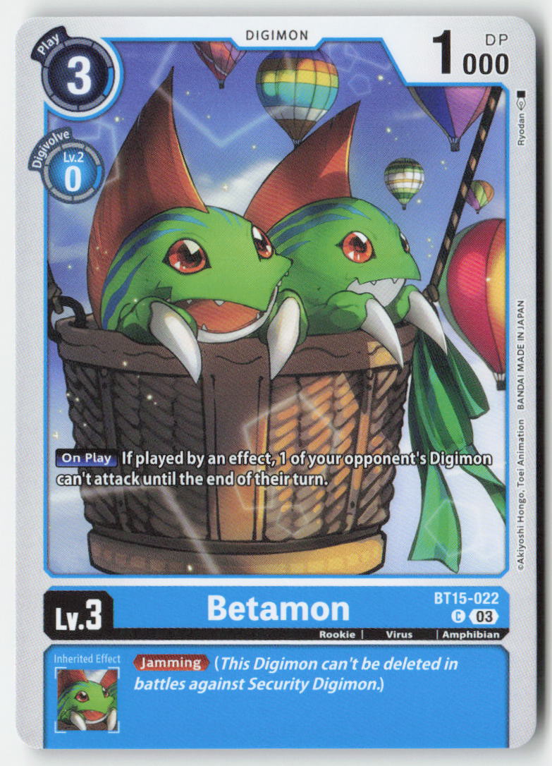 Betamon BT15-022 Normal Common Near Mint, Front