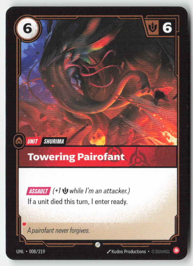 Towering Pairofant #008/219 - Unleashed - Riftbound - Common - Lightly Played
