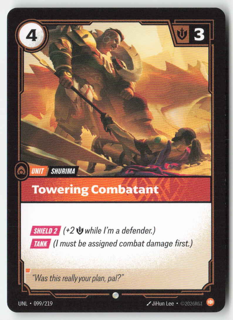 Towering Combatant #099/219 - Unleashed - Riftbound - Common - Lightly Played