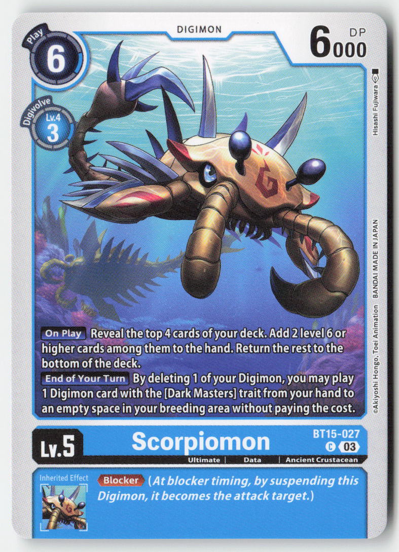 Scorpiomon BT15-027 Normal Common Near Mint