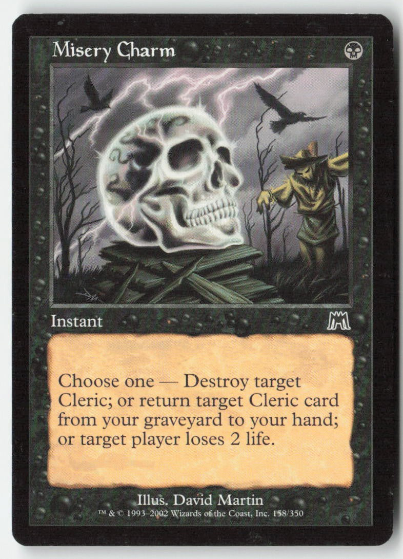 Misery Charm ONS 158 Common Moderately Played, Front