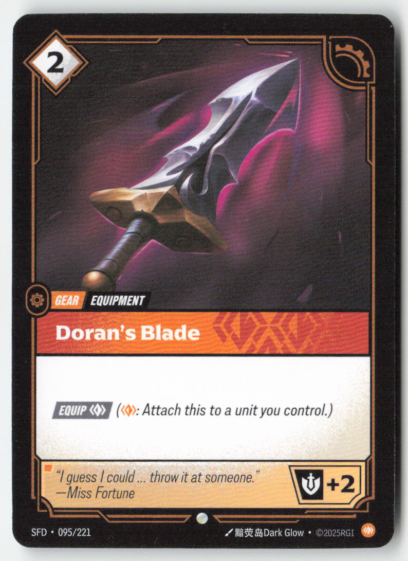 Doran's Blade #095/221 - Spiritforged - Riftbound - Common - Lightly Played
