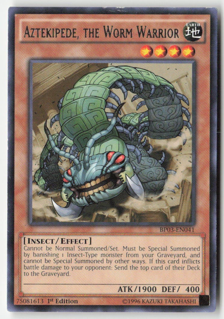 Aztekipede, the Worm Warrior BP03-EN041 1st Edition Rare Moderately Played